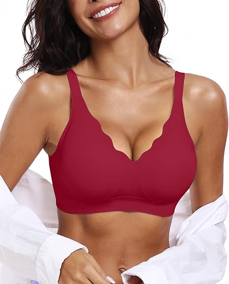 Scalloped Wireless Push Up Bras